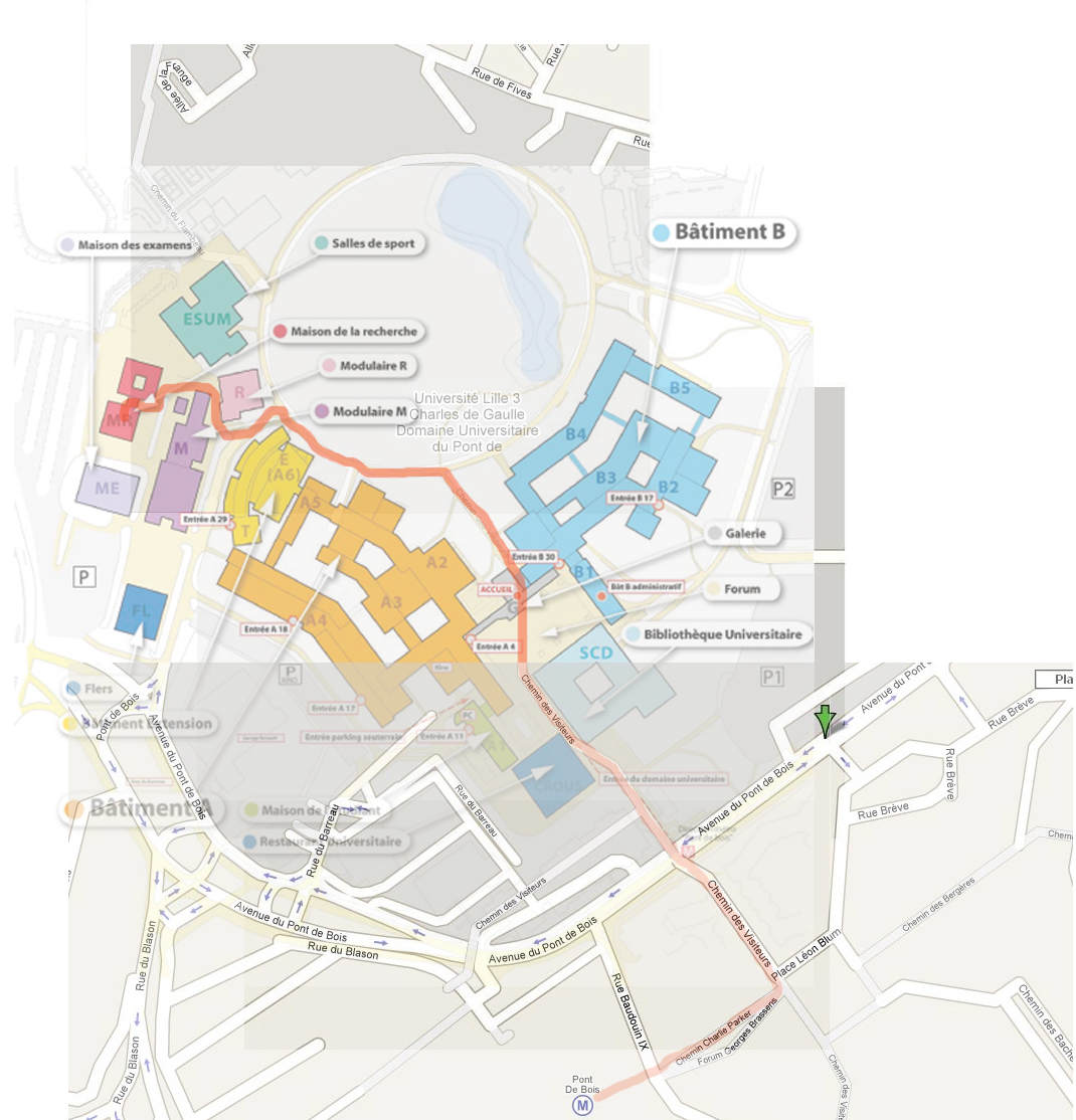 From Metro Point De Bois To Maison De La Recherche Universite De Lille You Should Follow The Red Path From Metro Point De Bois To Maison De La Recherche Universite De Lille You Should Follow The Red Path