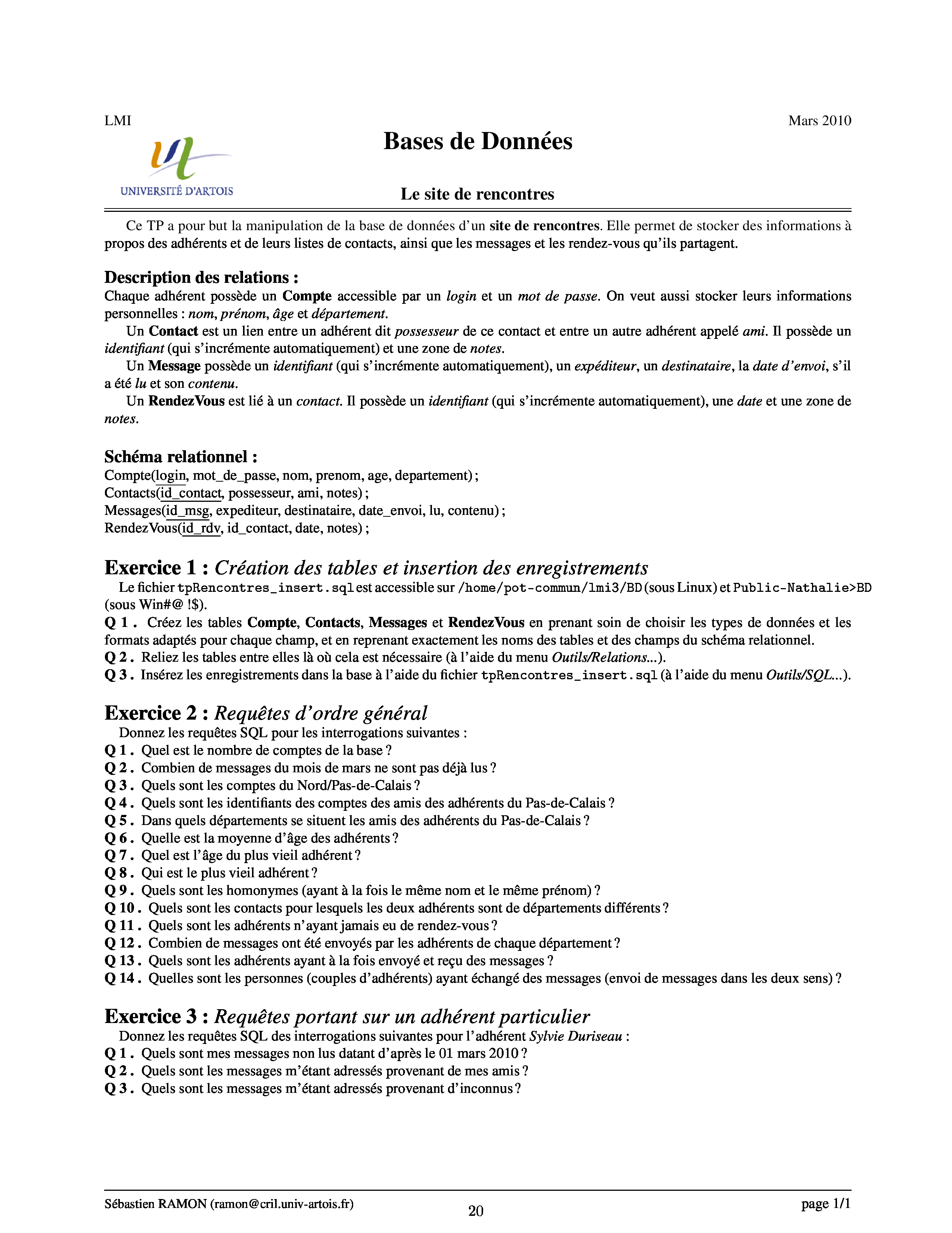 adresses de rencontres