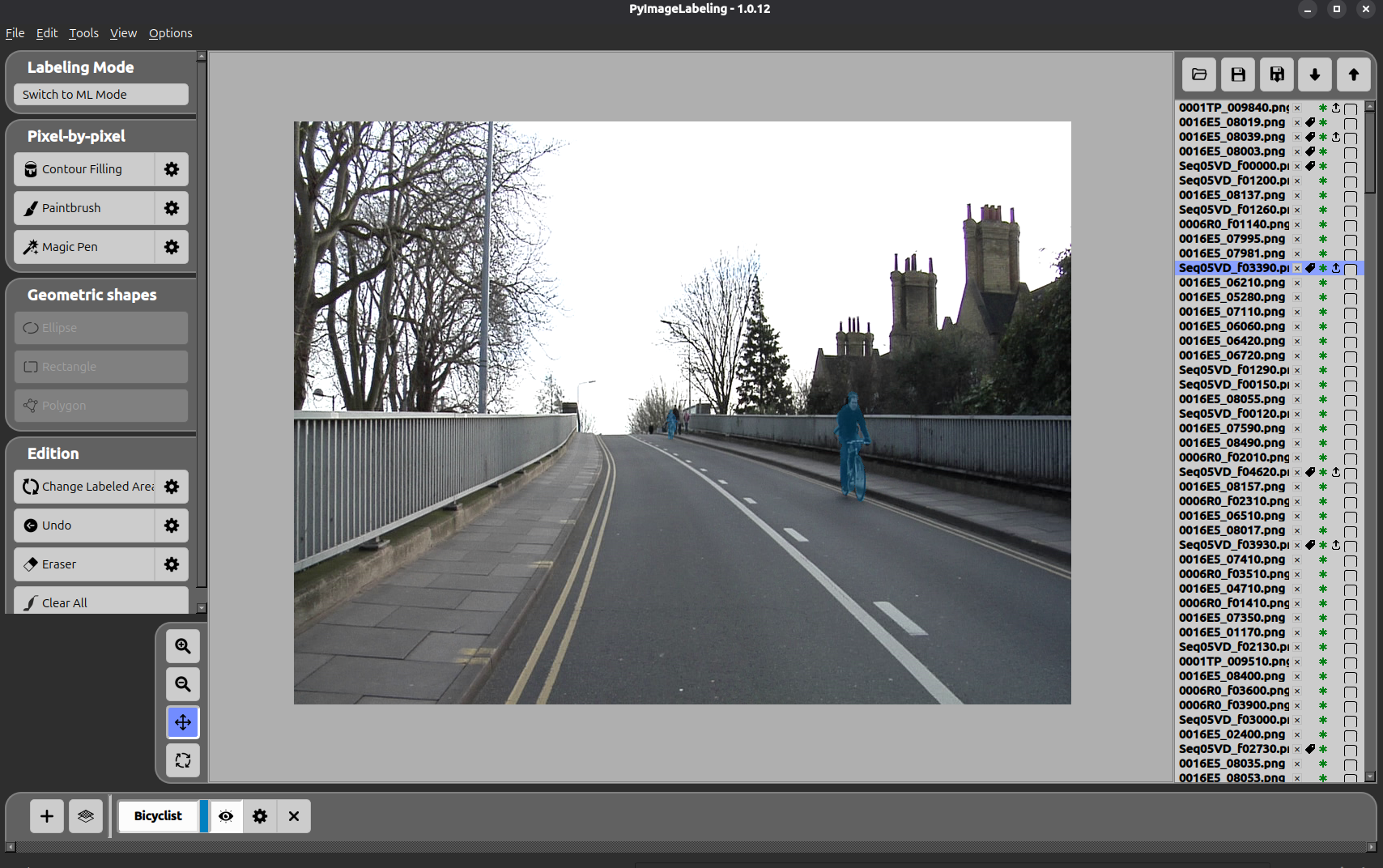 Final result — labelled bicyclist