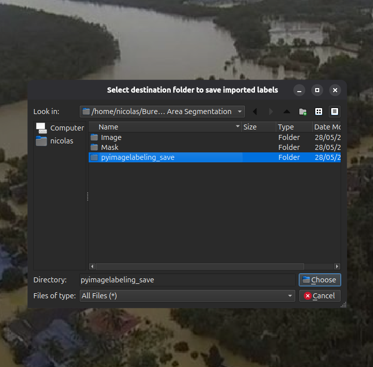 Select destination folder