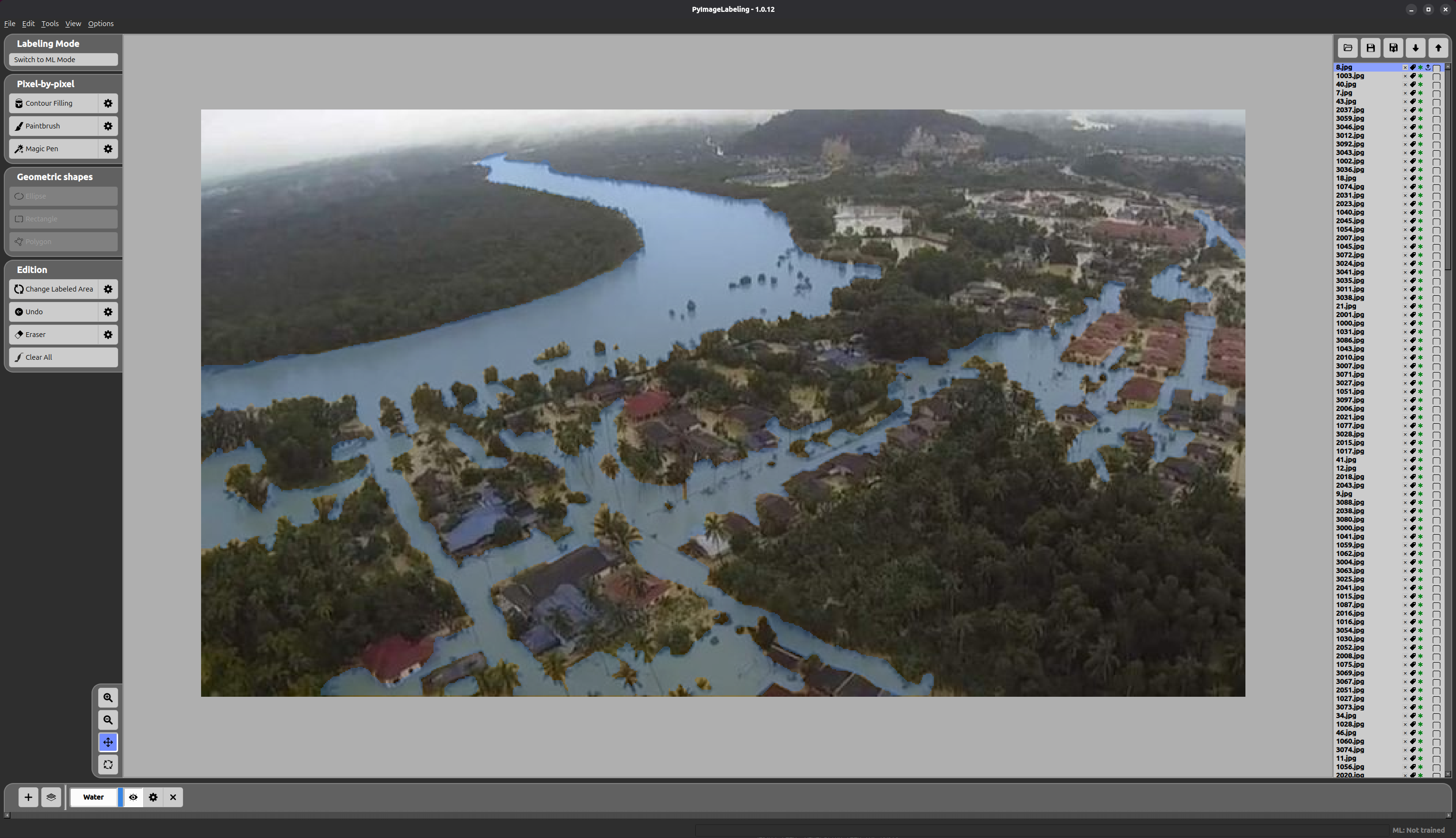 Final result — labelled flood area